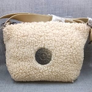 Kipling Ayna Sherpa Crossbody Natural Fuzz